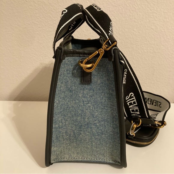 NWT Steve Madden Denim Bwebber Satchel Crossbody Handle Bag with Change Purse - Picture 12 of 16